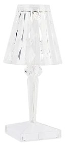 Átlátszó asztali lámpa LED-del, IP54, újratölthető - Crystal
