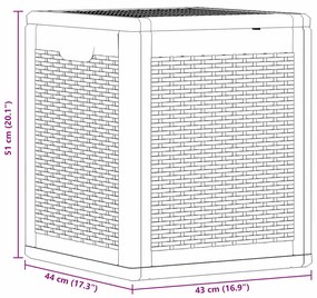 szürke PP rattan kerti tárolóláda 90 L