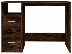 füstös tölgy színű szerelt fa íróasztal fiókokkal 102x50x76 cm