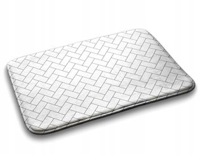 Fürdőszobaszőnyeg puha téglalap mintás 75x45 cm