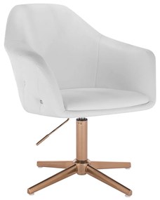 HC547CROSS Fehér modern műbőr szék arany lábbal