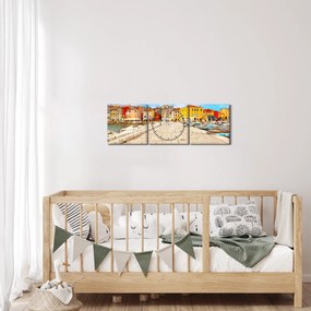 Kép - Poreč régi isztriai városa, Horvátország (órával) (90x30 cm)