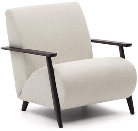 Bézs-krémszínű zsenília fotel Meghan – Kave Home