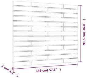 fekete tömör fenyőfa fali fejtámla 146 x 3 x 91,5 cm