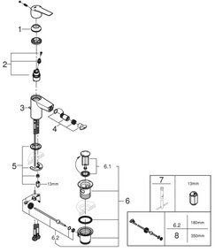 GROHE 32560002 - Bidé csaptelep START, S méret, fényes króm