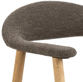 MAZZONI EXPORT ADELE Barna Taupe (Monza 40 szövet)/Természetes Tölgy váz - RETRO FA BOUCLÉ SZÉK NAPPALIBA KONYHÁBA