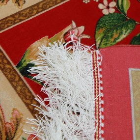 Selyem szőnyeg Életfa motívum bordó 80x120 minőségi viszkóz selyem szőnyeg Iránból