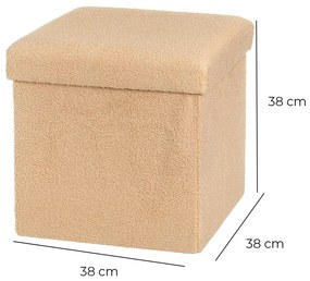 Világosbarna buklé puff Folding – Casa Selección