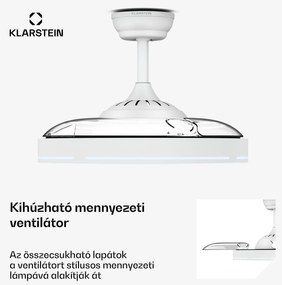 Klarstein AirFold, Okos mennyezeti ventilátor, Behúzható szárnyak, Dimmelhető LED világítás, Okos