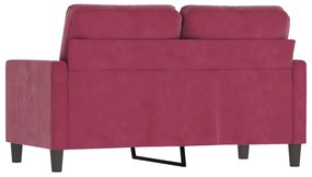 kétszemélyes bordó bársony kanapé 120 cm