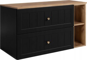 Fürdőszoba szekrény Mosdó Alá 100 fekete tölgy Mart Mdf frontok gombok