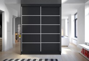 LAMINO IV ruhásszekrény, 150x200x58, fekete