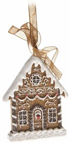 Mézeskalács házikó karácsonyi függődísz, 5,6 x 7,4 cm