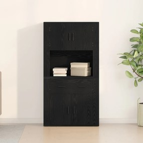 Fekete tölgy Highboard 80x33x150 cm Szerelt fa