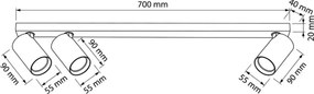 Brilagi - Spotlámpa SELE LONG 3xGU10/30W/230V bézs