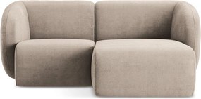 Világosbarna zsenília sarokkanapé (jobb oldali-heverő résszel) Lani – Makamii