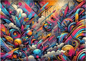 Üveg kép - Színes graffiti (70x50 cm)