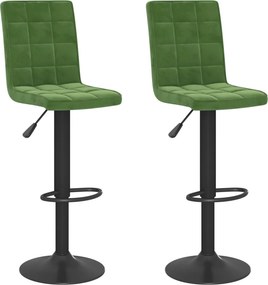 vidaXL 2 db sötétzöld bársony bárszék