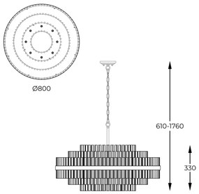 Zuma Line P0567-16A-2GAC - Csillár láncon CONSTANTINOPLE 16xG9/28W/230V arany