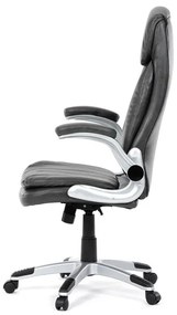 Szürke Ökobőr Irodai Főnöki Szék Hinta Mechanikával. KA-F1218 GREY