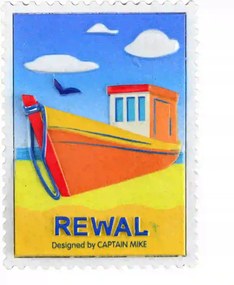 Postaláda alakú mágnes tengeri motívummal Rewal
