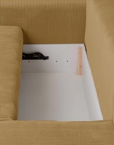 Kihúzható háromüléses kanapé puffal SMART SET, mustársárga
