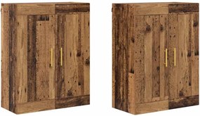 vidaXL Fali szekrény 2 pcs Öreg fa 69,5 x 34 x 90 cm Faanyag