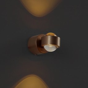 Design fali lámpa sötét bronz LED-del IP44 - Lens