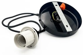 Csillár zsinóron HARMA 1xE27/15W/230V átm. 30 cm fehér/fekete