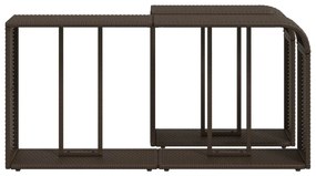 2 db barna polyrattan tárolópolc