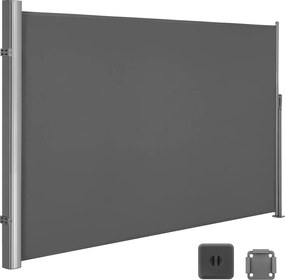 Oldalsó napellenző, napellenző erkélyre, teraszra, 160x400 cm, szürke