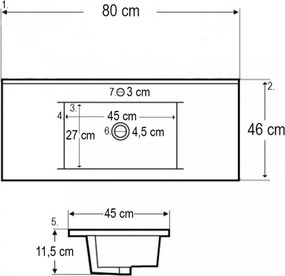 Porto 80 komplett fürdőszoba bútor sonoma tölgy színben