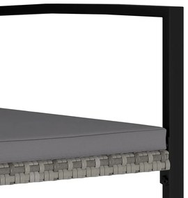 4 db szürke polyrattan kerti étkezőszék