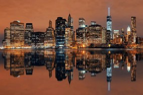 Fotótapéta Manhattan tükörképe a vízben - 300x200