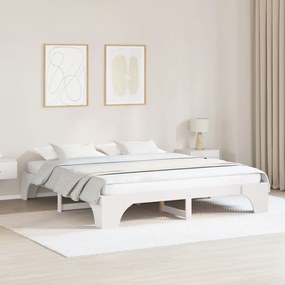 Ágytartó Fehér Tömörfa 200 x 200 cm Egyszerű Ágytartó