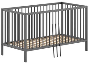 Antracitszürke borovi fenyő babaágy 70x140 cm DINO – Vipack