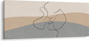 Kép - Line art csók (120x50 cm)