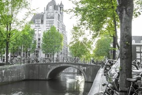 Poszter 45x30cm Csatorna Amszterdam városon keresztül 9, Assaf Frank