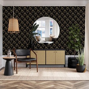 Arthouse Signature 2 Palm Palace arany-fekete pálmafás vlies tapéta – 921702