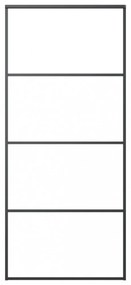 fekete alumínium és ESG üveg tolóajtó 90 x 205 cm