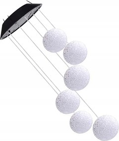 LED-es napelemes kerti girland lógó Gömbök szélcsengő függöny szett