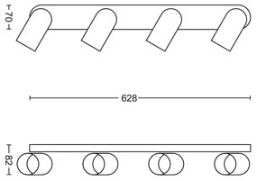 Philips 50584/30/PN - Spotlámpa MYLIVING PONGEE 4xGU10/5,5W/230V