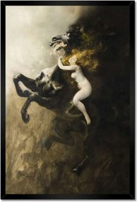 Poszterek keretben 40x60 Elragadtatási őrület Nő Ló