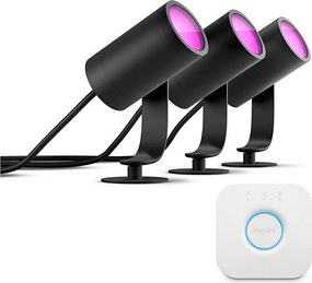 Philips - 3 darabos Hue LILY LED spotlámpa szett, LED/8W/230V, IP65 + Hue Bridge