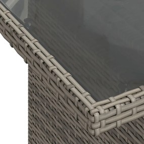 9 Részes Kerti Kanapé Készlet Párnákkal Szürke Poly Rattan