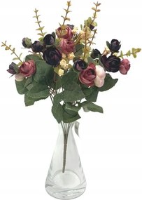 Teljes csokor 35 cm ibolya bordóval és krémmel