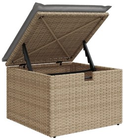 9 darabos kerti kanapé szett párnákkal Világosbarna Poli Rattan