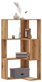 3 szintes szerelt fa sarok könyvespolc 50 x 50 x 102 cm