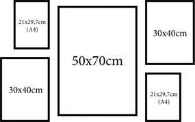Képkeretek Fekete 5db-os multikeret szett