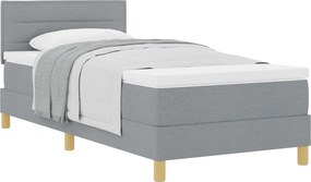 vidaXL Boxrugós ágy matracmal Világosszürke 90 x 190 cm szövet